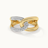 Interlocked Wide Loop Diamond Band, 14K Solid Gold, 1/3 ct Lab Grown Diamond-3