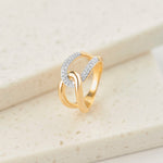 Interlocked Wide Loop Diamond Band, 14K Solid Gold, 1/3 ct Lab Grown Diamond-1