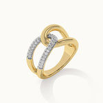 Interlocked Wide Loop Diamond Band, 14K Gold Vermeil, 1/3 ct Lab Grown Diamond-6