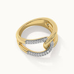 Interlocked Wide Loop Diamond Band, 14K Gold Vermeil, 1/3 ct Lab Grown Diamond-7