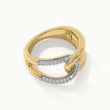 Interlocked Wide Loop Diamond Band, 14K Gold Vermeil, 1/3 ct Lab Grown Diamond-7