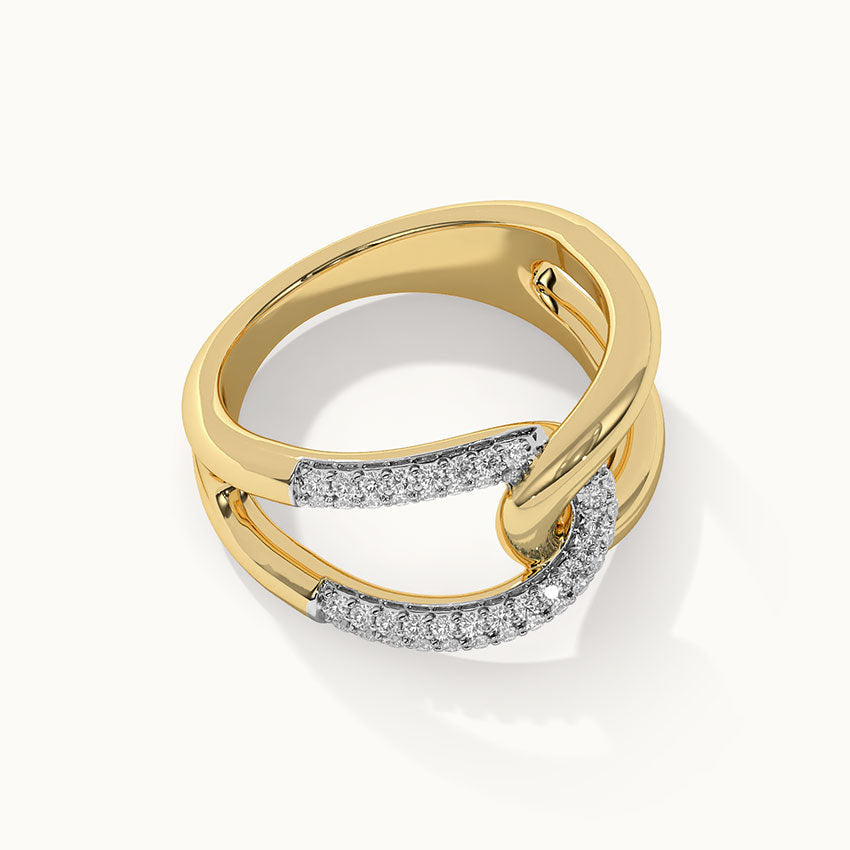 Interlocked Wide Loop Diamond Band, 14K Gold Vermeil, 1/3 ct Lab Grown Diamond-7