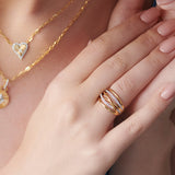Chunky Criss Cross Diamond Band, 14K Solid Gold, 1/4 ct Lab Grown Diamond-5