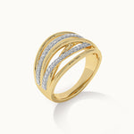 Chunky Criss Cross Diamond Band, 14K Gold Vermeil, 1/4 ct Lab Grown Diamond-6