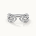 Open Leaf Diamond Ring, 14K Solid Gold, 3/8 ct Lab Grown Diamond-3