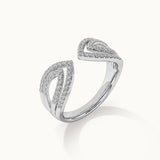 Open Leaf Diamond Ring, 14K Solid Gold, 3/8 ct Lab Grown Diamond-6