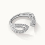 Open Leaf Diamond Ring, Sterling Silver, 3/8 ct Lab Grown Diamond-7