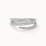 Three Row Coil Diamond Band, Sterling Silver, 1/4 ct Lab Grown Diamond-3