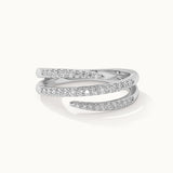 Three Row Coil Diamond Band, Sterling Silver, 1/4 ct Lab Grown Diamond-3