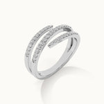 Three Row Coil Diamond Band, 14K Solid Gold, 1/4 ct Lab Grown Diamond-5