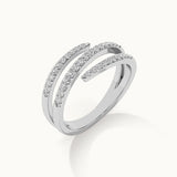 Three Row Coil Diamond Band, 14K Solid Gold, 1/4 ct Lab Grown Diamond-5