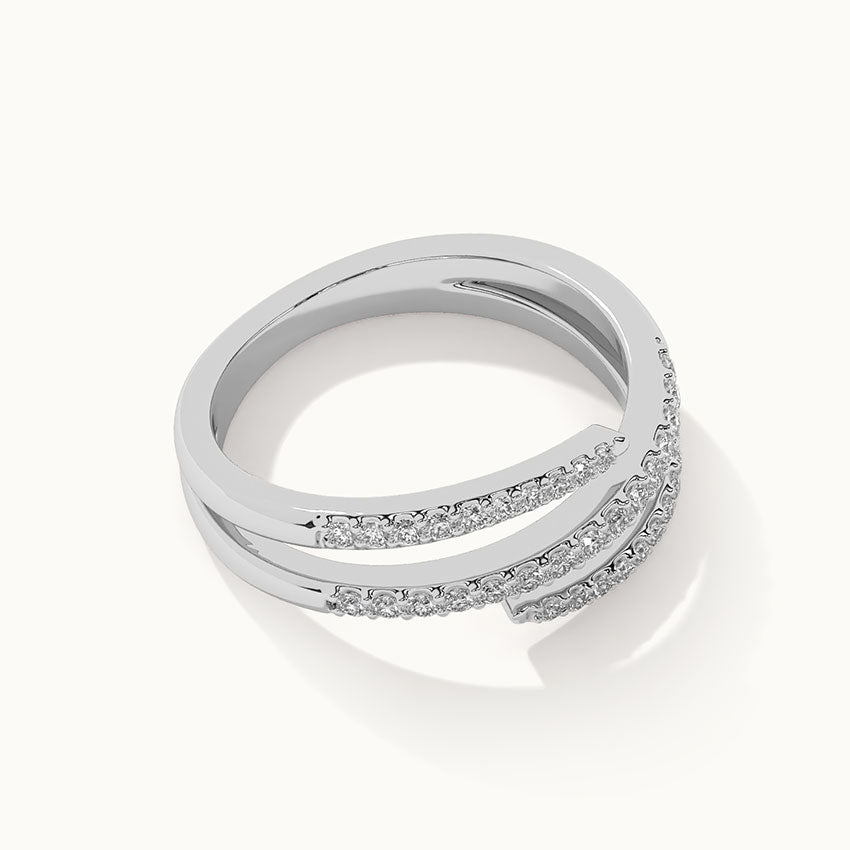 Three Row Coil Diamond Band, Sterling Silver, 1/4 ct Lab Grown Diamond-6