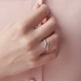 Swirl Wrap Diamond Band, Sterling Silver, 1/4 ct Lab Grown Diamond-7