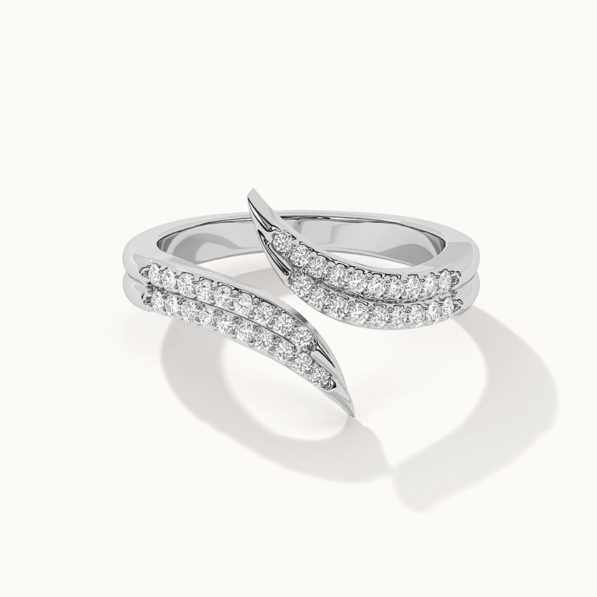 Swirl Wrap Diamond Band, 14K Solid Gold, 1/4 ct Lab Grown Diamond-3