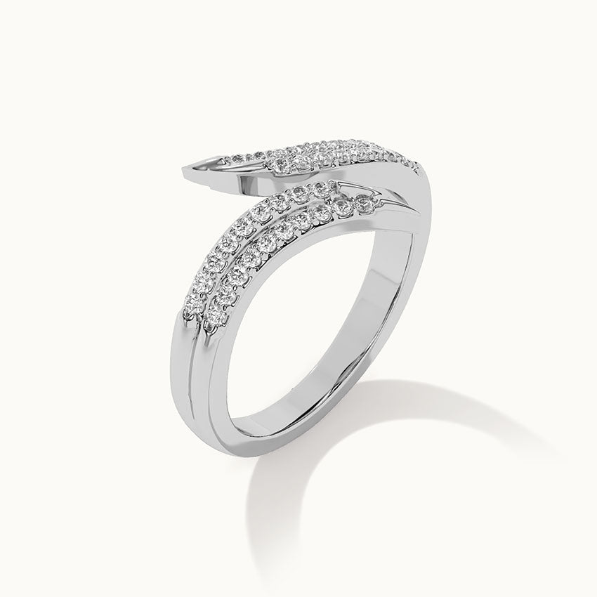 Swirl Wrap Diamond Band, 14K Solid Gold, 1/4 ct Lab Grown Diamond-5