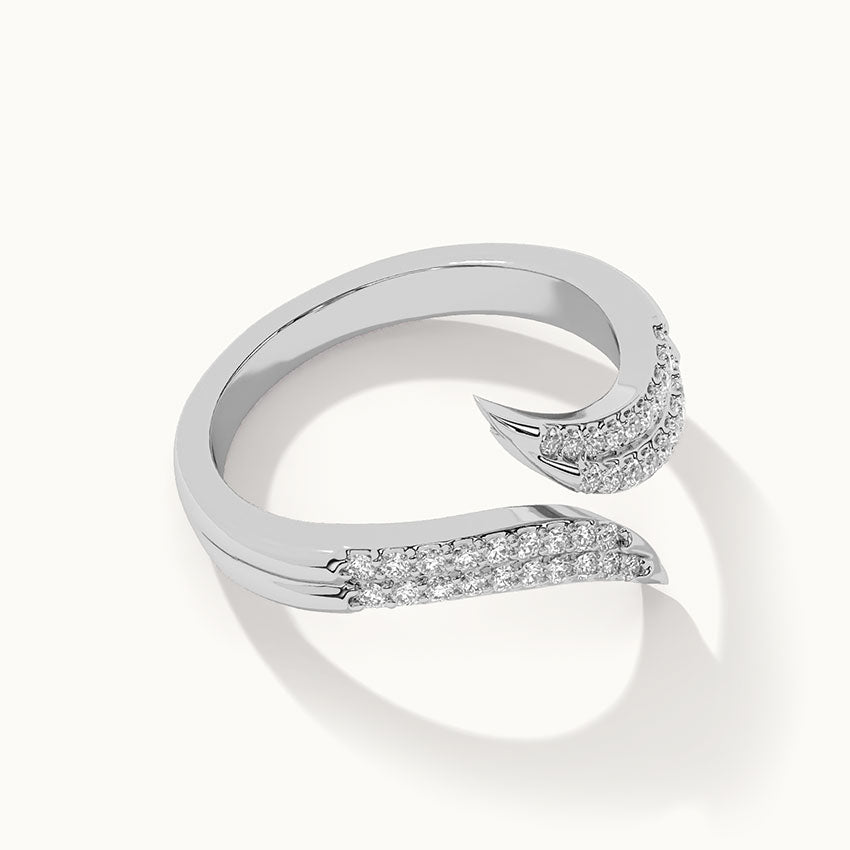 Swirl Wrap Diamond Band, 14K Solid Gold, 1/4 ct Lab Grown Diamond-6
