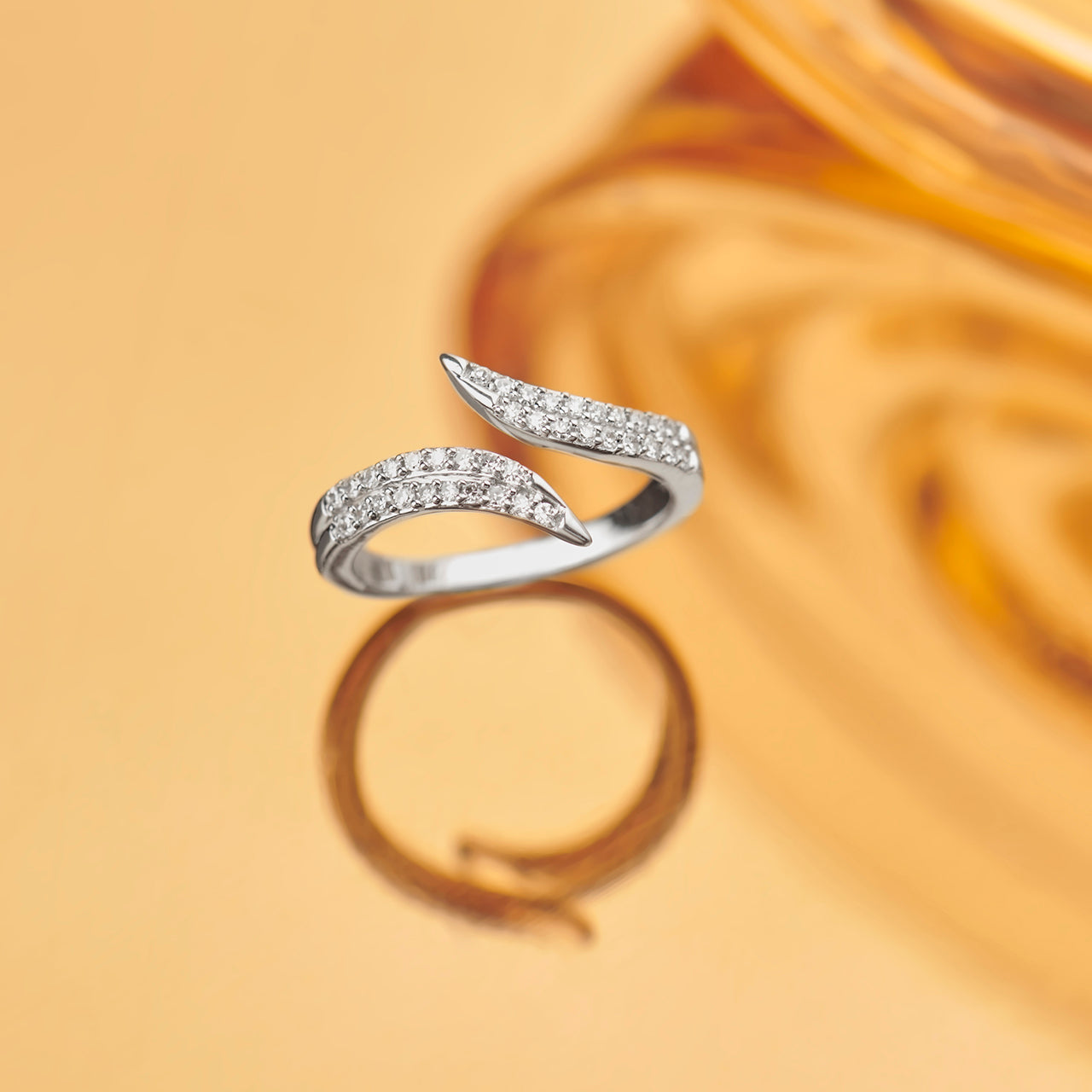 Swirl Wrap Diamond Band, 14K Solid Gold, 1/4 ct Lab Grown Diamond-1