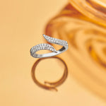 Swirl Wrap Diamond Band, 14K Solid Gold, 1/4 ct Lab Grown Diamond-1