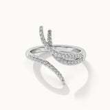 Open Swirl Diamond Band, 14K Solid Gold, 1/3 ct Lab Grown Diamond-3