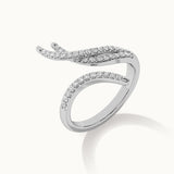Open Swirl Diamond Band, 14K Solid Gold, 1/3 ct Lab Grown Diamond-5