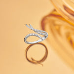 Open Swirl Diamond Band, 14K Solid Gold, 1/3 ct Lab Grown Diamond-1