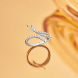 Open Swirl Diamond Band, 14K Solid Gold, 1/3 ct Lab Grown Diamond-1