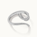 Open Swirl Diamond Band, 14K Solid Gold, 1/3 ct Lab Grown Diamond-6