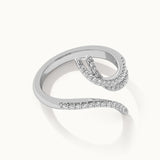 Open Swirl Diamond Band, 14K Solid Gold, 1/3 ct Lab Grown Diamond-6