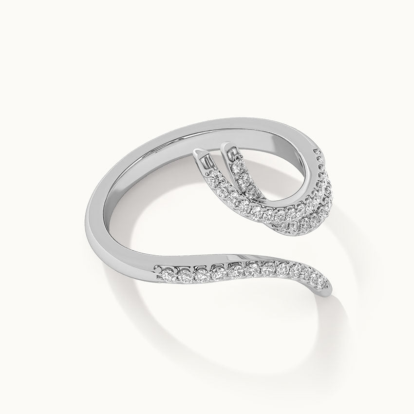 Open Swirl Diamond Band, 14K Solid Gold, 1/3 ct Lab Grown Diamond-6
