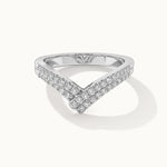 Double Row Chevron Diamond Band, 14K Solid Gold, 1/3 ct Lab Grown Diamond-3