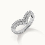 Double Row Chevron Diamond Band, 14K Solid Gold, 1/3 ct Lab Grown Diamond-5