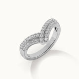 Double Row Chevron Diamond Band, 14K Solid Gold, 1/3 ct Lab Grown Diamond-5