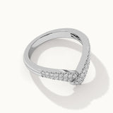Double Row Chevron Diamond Band, 14K Solid Gold, 1/3 ct Lab Grown Diamond-6
