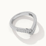 Double Row Chevron Diamond Band, Sterling Silver, 1/3 ct Lab Grown Diamond-6