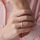 Wide Dome Diamond Band, 14K Gold Vermeil, 1/5 ct Lab Grown Diamond-5