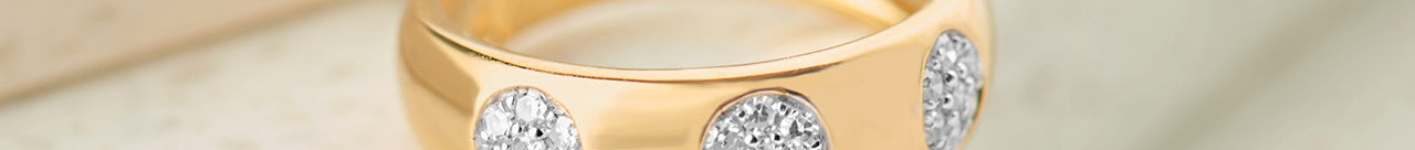Wide Dome Diamond Band, 14K Gold Vermeil, 1/5 ct Lab Grown Diamond-1