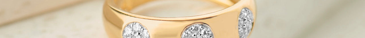 Wide Dome Diamond Band, 14K Solid Gold, 1/5 ct Lab Grown Diamond-1