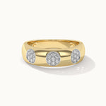 Wide Dome Diamond Band, 14K Gold Vermeil, 1/5 ct Lab Grown Diamond-3