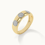 Wide Dome Diamond Band, 14K Solid Gold, 1/5 ct Lab Grown Diamond-6