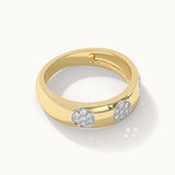 Wide Dome Diamond Band, 14K Solid Gold, 1/5 ct Lab Grown Diamond-7