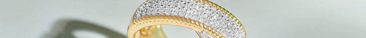 Wide Criss Cross Diamond Band, 14K Gold Vermeil, 1/2 ct Lab Grown Diamond-1