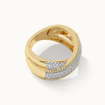 Wide Criss Cross Diamond Band, 14K Gold Vermeil, 1/2 ct Lab Grown Diamond-7