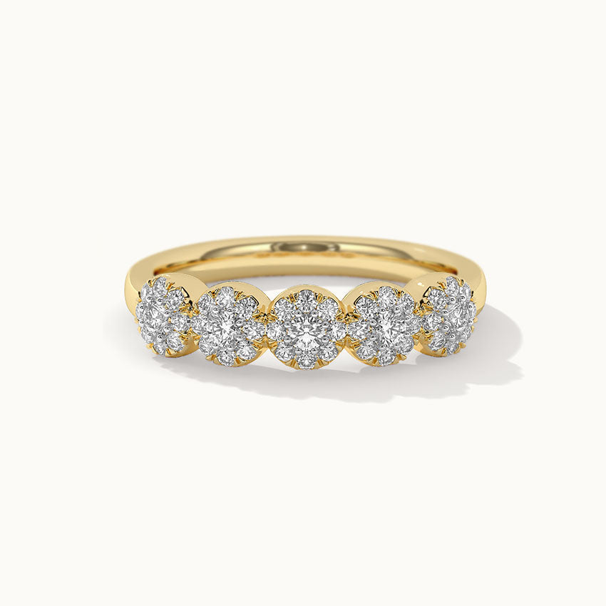 Five Stone Diamond Band, 14K Solid Gold, 3/8 ct Lab Grown Diamond-3