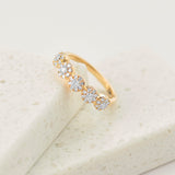 Five Stone Diamond Band, 14K Solid Gold, 3/8 ct Lab Grown Diamond-1
