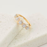 Five Stone Diamond Band, 14K Gold Vermeil, 3/8 ct Lab Grown Diamond-1