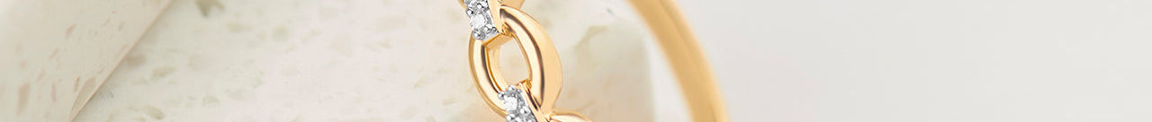 Stacking Chain Link Band, 14K Solid Gold, 1/20 ct Lab Grown Diamond-1