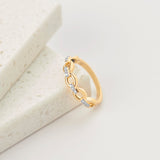 Stacking Chain Link Band, 14K Solid Gold, 1/20 ct Lab Grown Diamond-1
