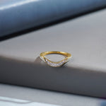 Sleek Wave Diamond Band, 14K Gold Vermeil, 1/5 ct Lab Grown Diamond-1