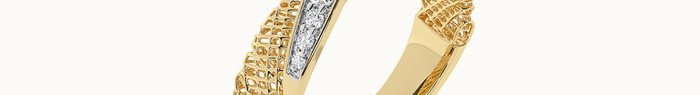 Filigree Diamond Band, 10K Solid Gold, 1/6 ct Lab Grown Diamond-1
