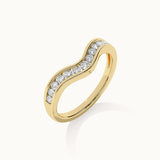 Wave Diamond Band, 14K Gold Vermeil, 1/3 ct Lab Grown Diamond-7